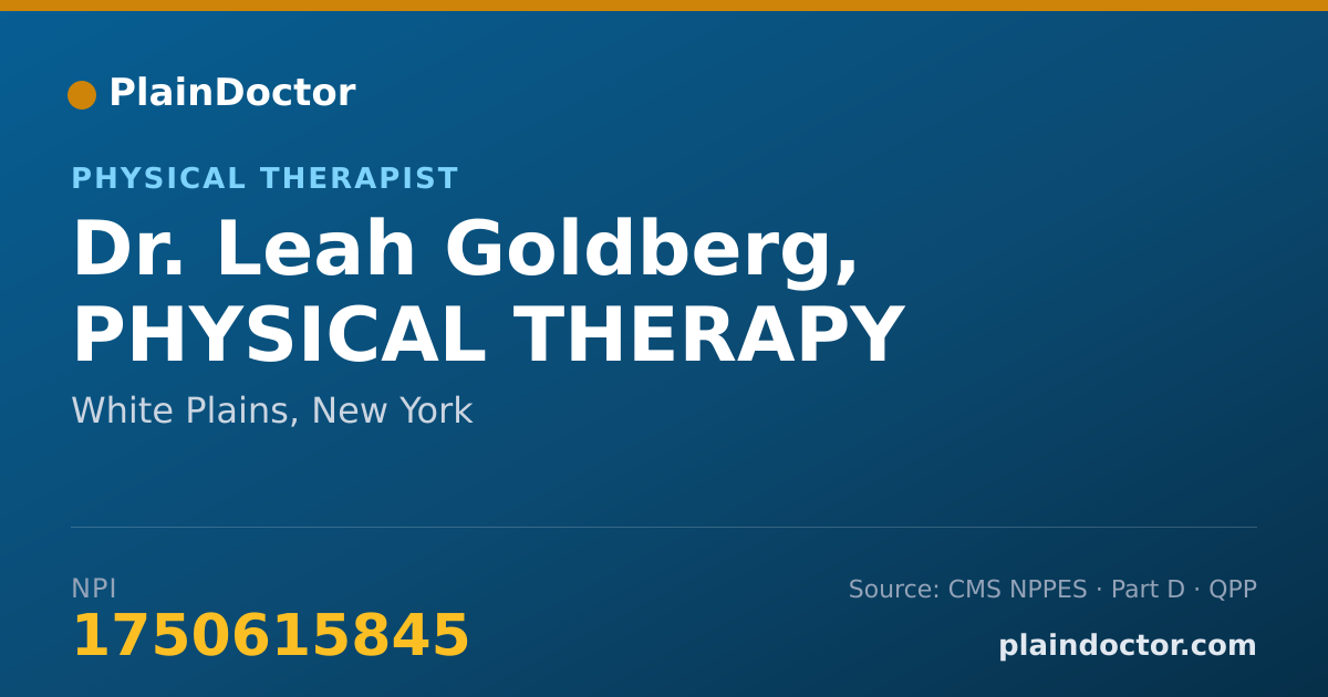 Shareable card for Leah Goldberg, PHYSICAL THERAPY - Physical Therapist, White Plains, NY