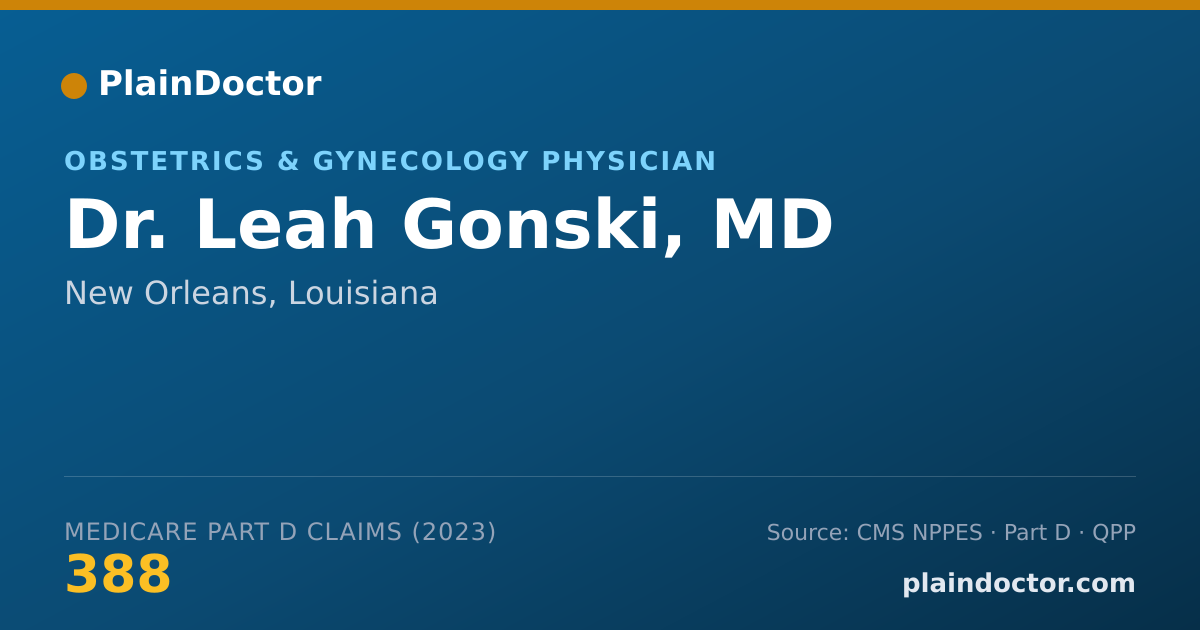 Shareable card for Leah Gonski, MD - Obstetrics & Gynecology Physician, New Orleans, LA
