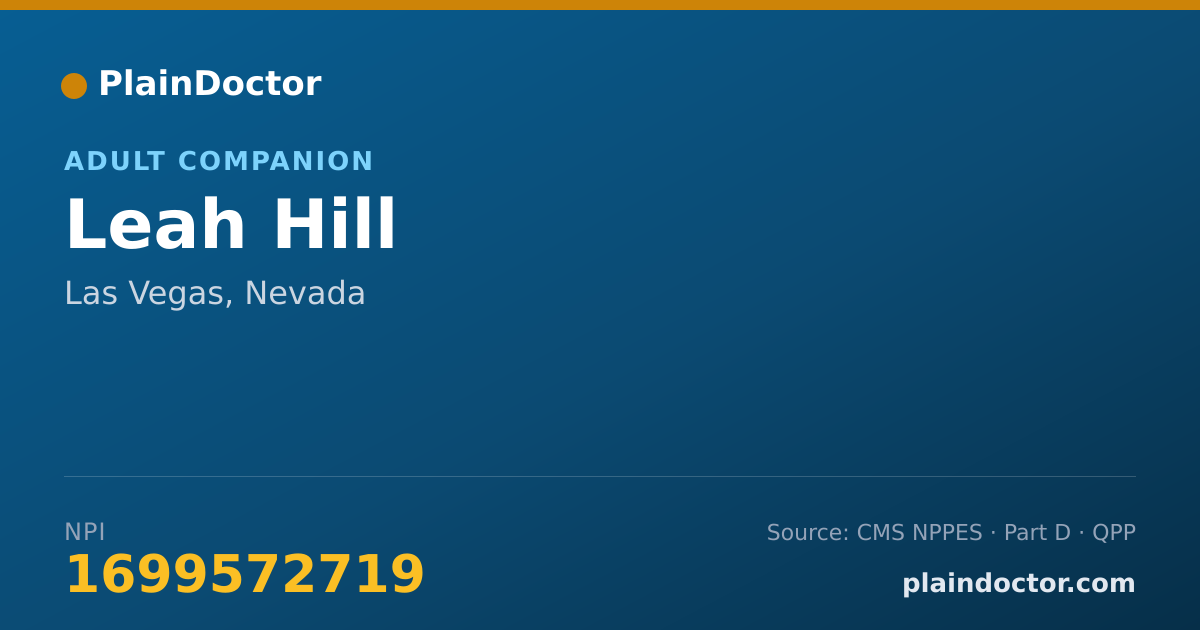 Shareable card for Leah Hill - Adult Companion, Las Vegas, NV