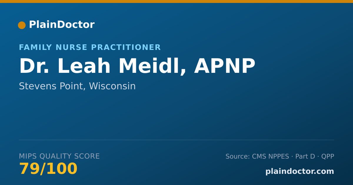 Shareable card for Leah Meidl, APNP - Family Nurse Practitioner, Stevens Point, WI