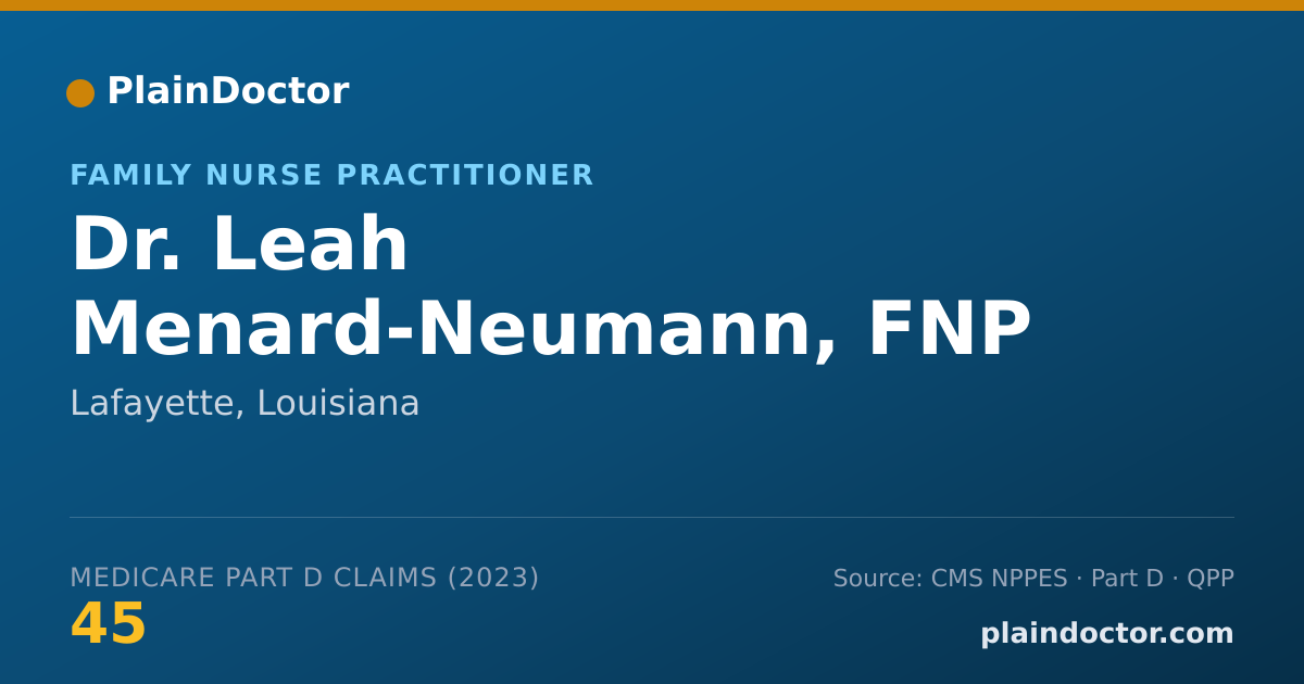 Shareable card for Leah Menard-Neumann, FNP - Family Nurse Practitioner, Lafayette, LA
