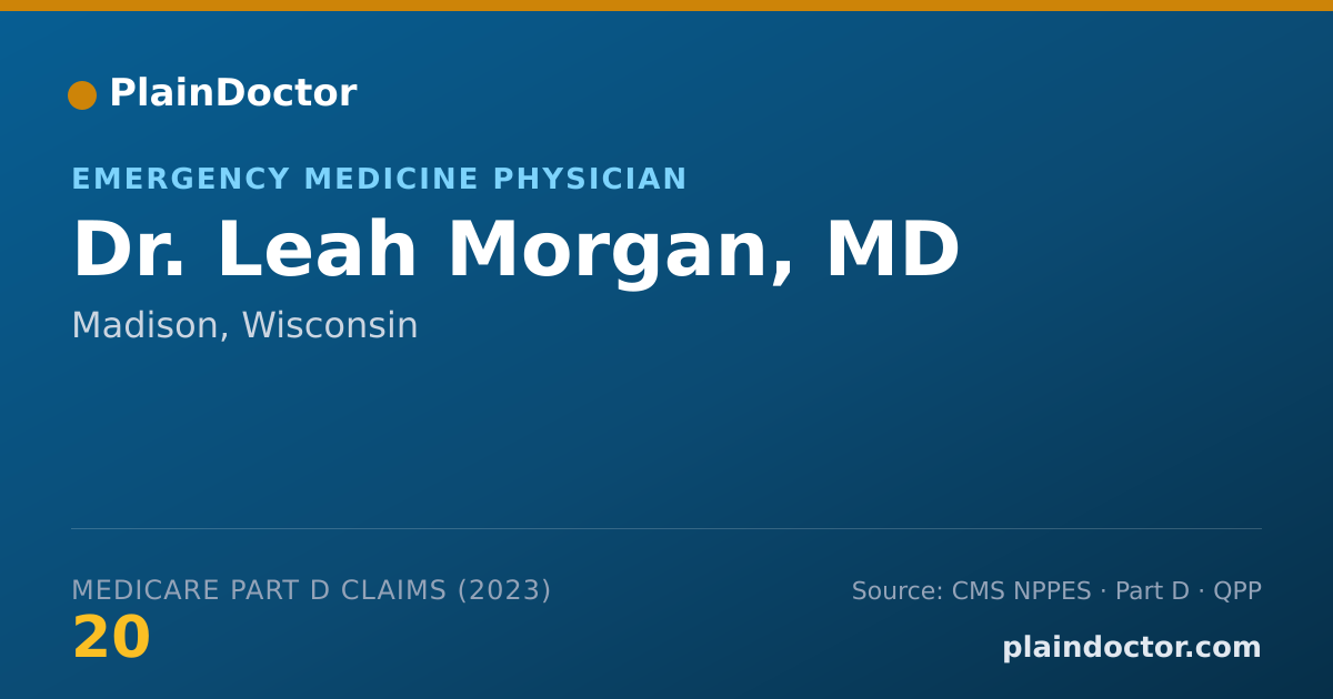 Shareable card for Leah Morgan, MD - Emergency Medicine Physician, Madison, WI