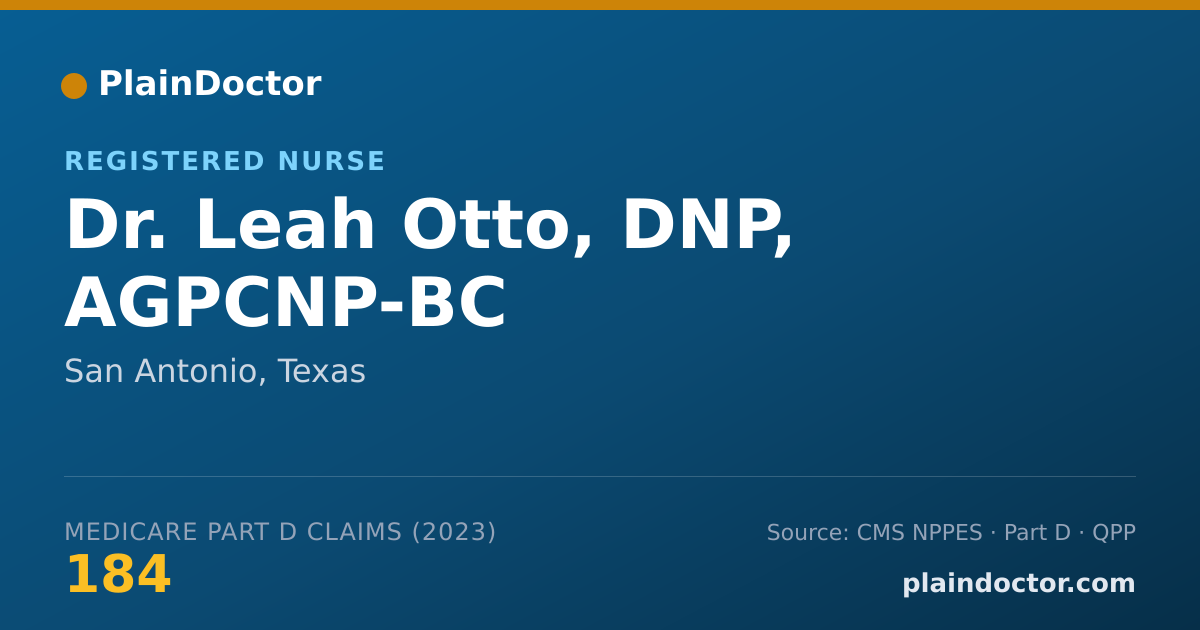Shareable card for Leah Otto, DNP, AGPCNP-BC - Registered Nurse, San Antonio, TX