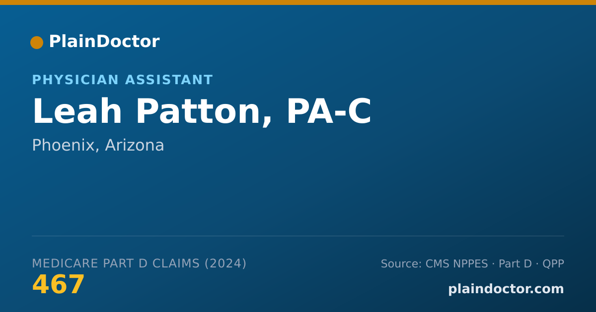 Shareable card for Leah Patton, PA-C - Psychiatric/Mental Health Clinical Nurse Specialist, Phoenix, AZ