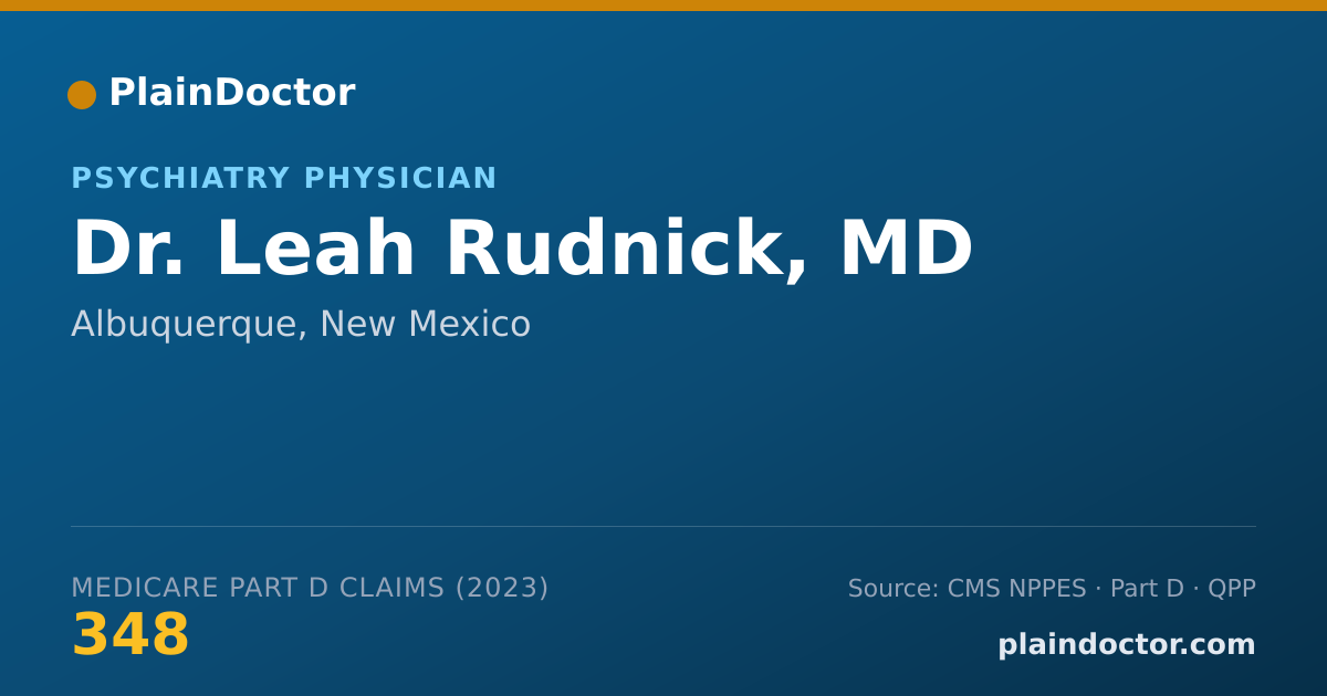 Shareable card for Leah Rudnick, MD - Psychiatry Physician, Albuquerque, NM
