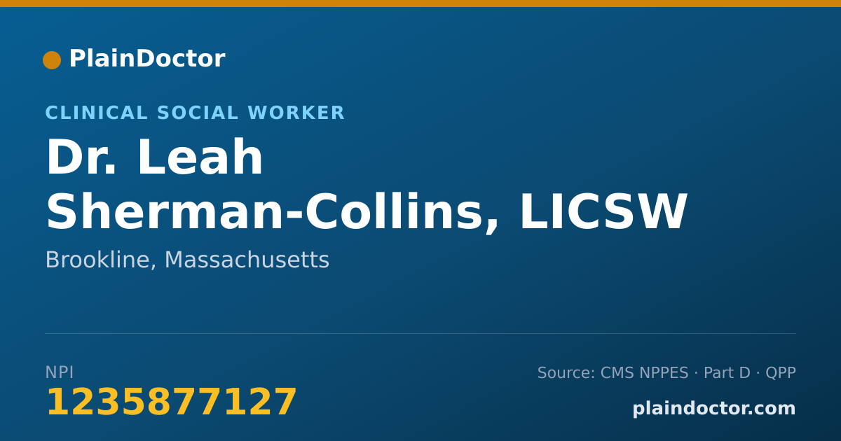 Shareable card for Leah Sherman-Collins, LICSW - Clinical Social Worker, Brookline, MA