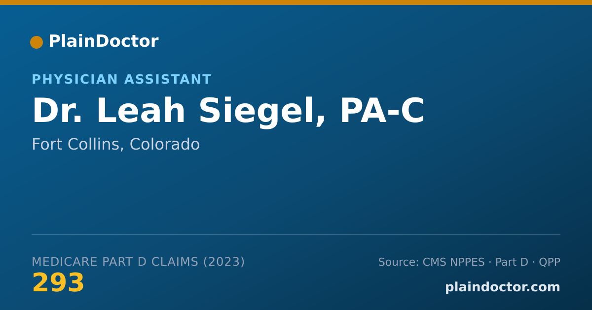 Shareable card for Leah Siegel, PA-C - Physician Assistant, Fort Collins, CO