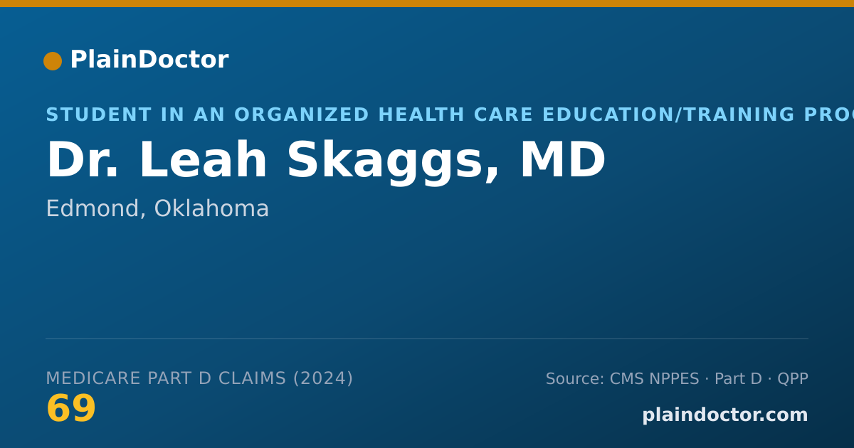 Shareable card for Leah Skaggs, MD - Student in an Organized Health Care Education/Training Program, Edmond, OK