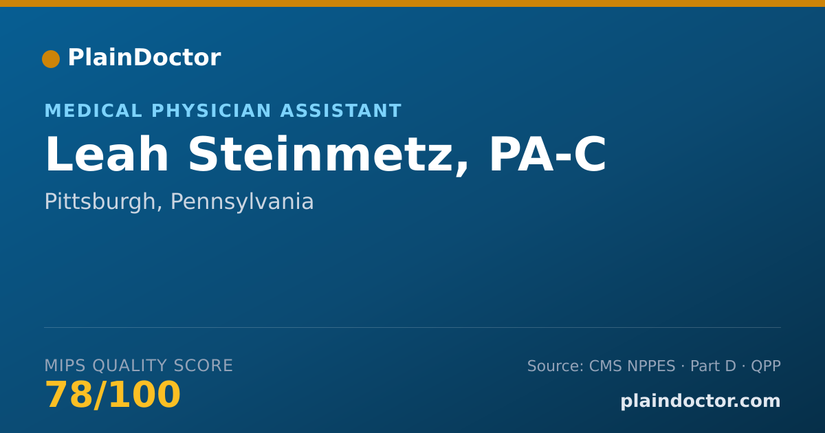 Shareable card for Leah Steinmetz, PA-C - Medical Physician Assistant, Pittsburgh, PA