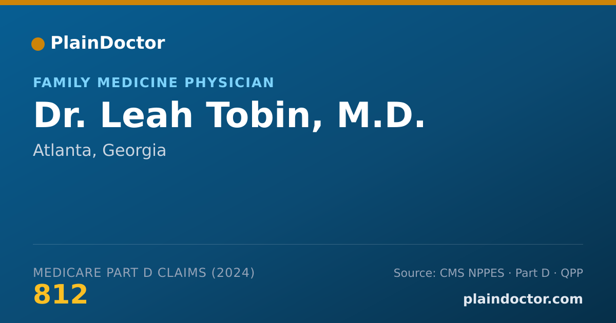 Shareable card for Leah Tobin, M.D. - Family Medicine Physician, Atlanta, GA