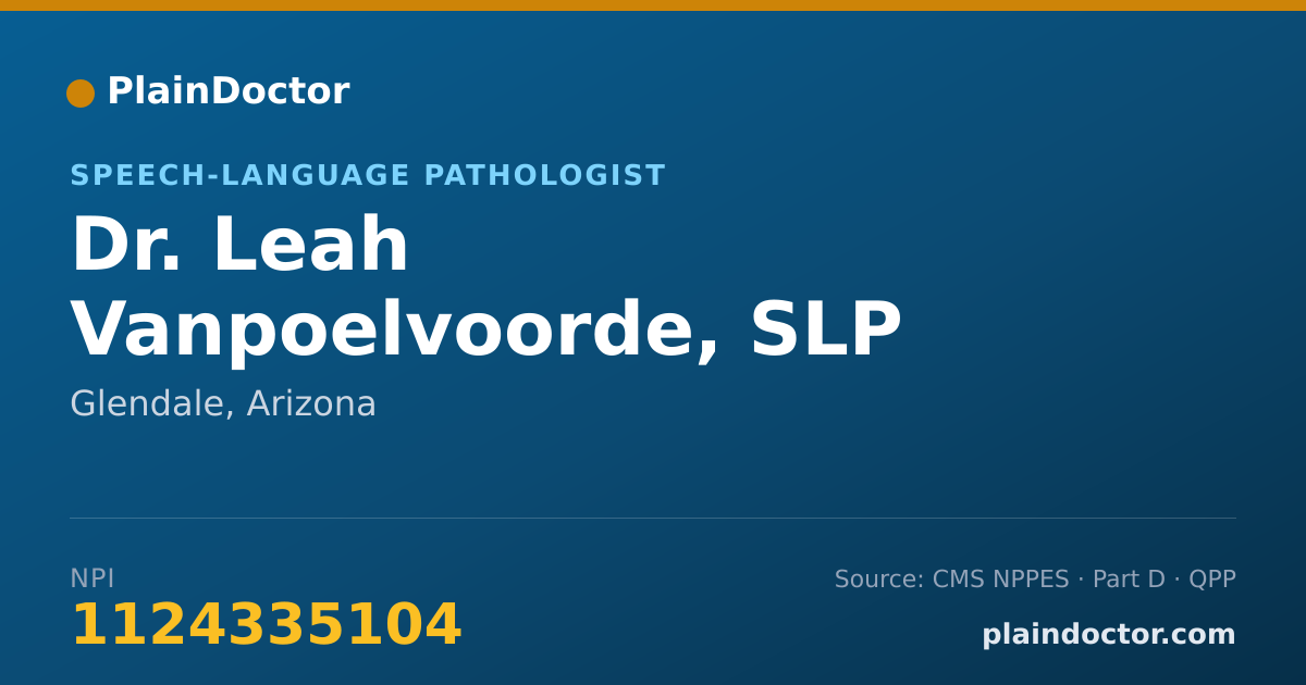Shareable card for Leah Vanpoelvoorde, SLP - Speech-Language Pathologist, Glendale, AZ