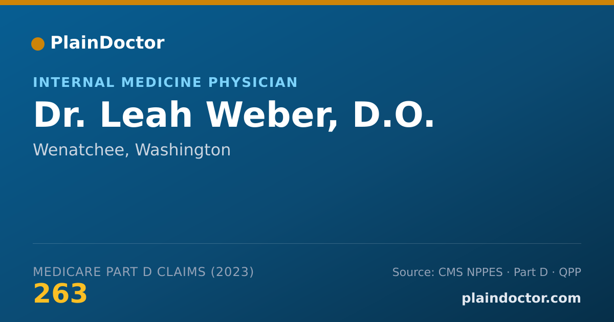 Shareable card for Leah Weber, D.O. - Internal Medicine Physician, Wenatchee, WA