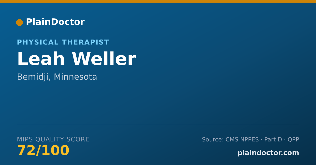 Shareable card for Leah Weller - Physical Therapist, Bemidji, MN