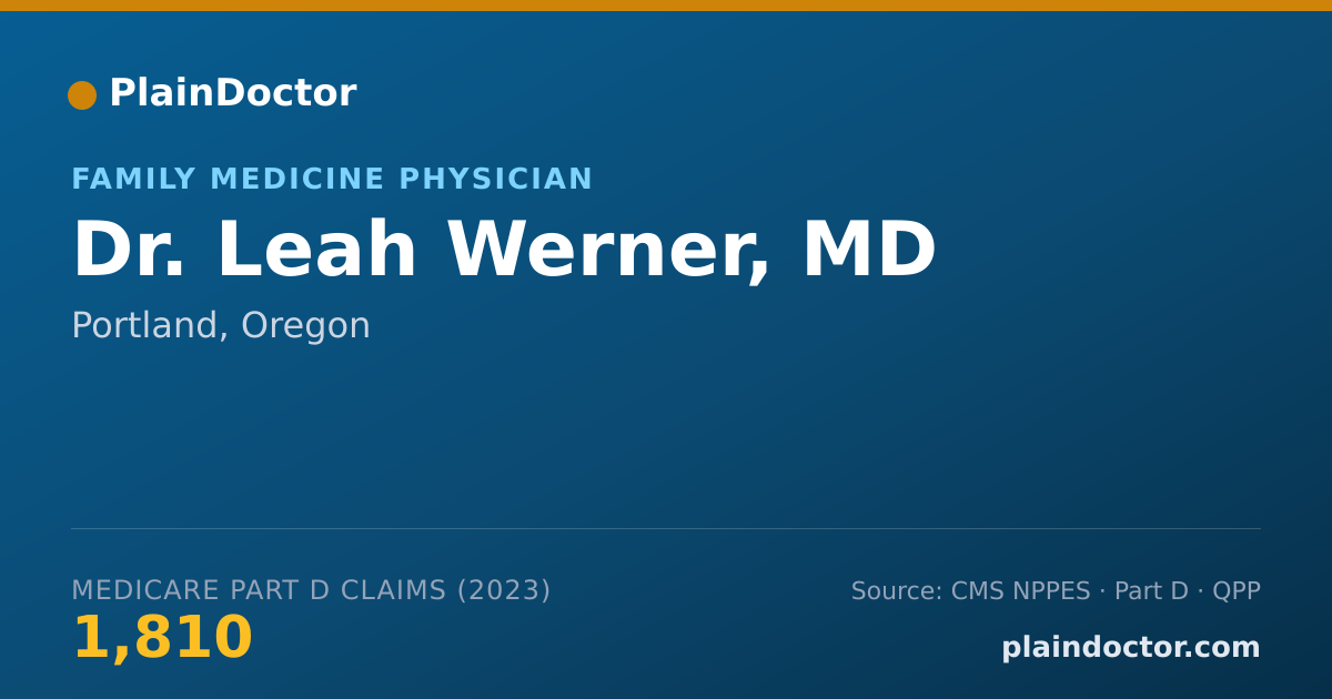 Shareable card for Leah Werner, MD - Family Medicine Physician, Portland, OR
