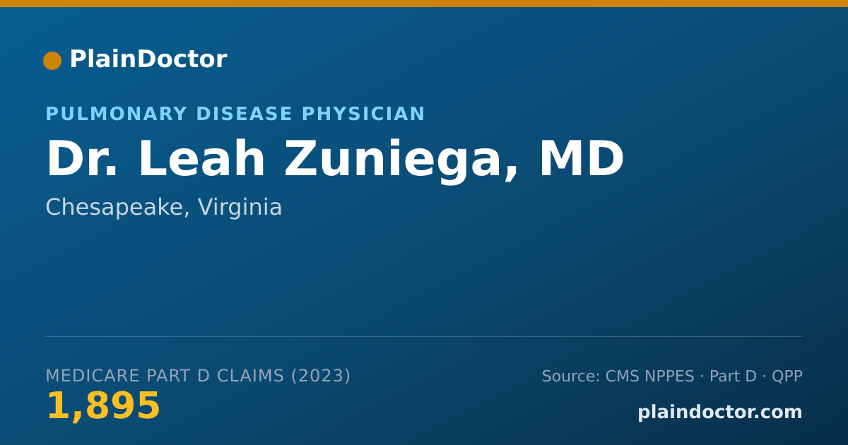 Shareable card for Leah Zuniega, MD - Pulmonary Disease Physician, Chesapeake, VA