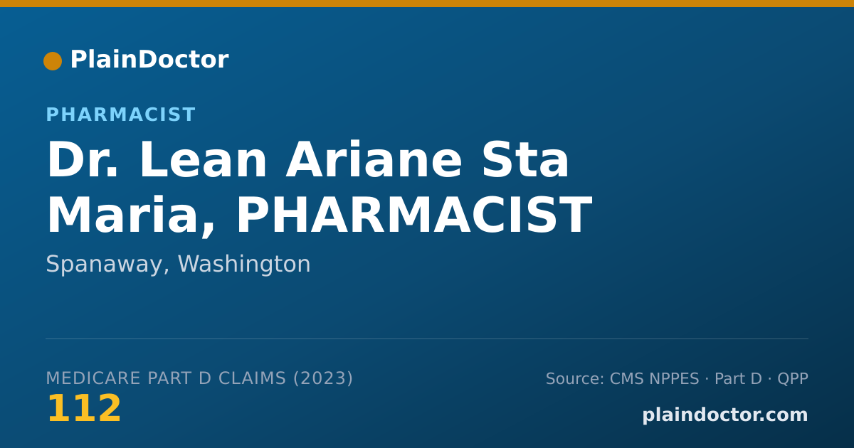 Shareable card for Lean Ariane Sta Maria, PHARMACIST - Pharmacist, Spanaway, WA