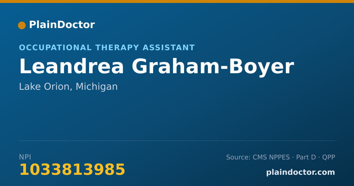 Shareable card for Leandrea Graham-Boyer - Occupational Therapy Assistant, Lake Orion, MI
