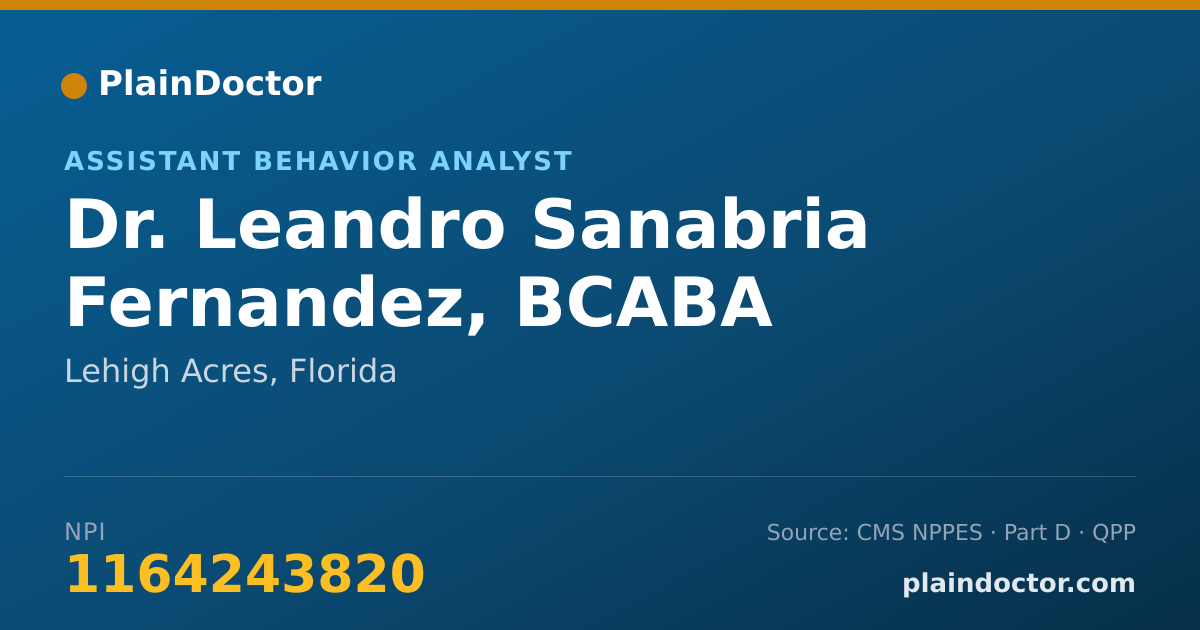 Shareable card for Leandro Sanabria Fernandez, BCABA - Assistant Behavior Analyst, Lehigh Acres, FL