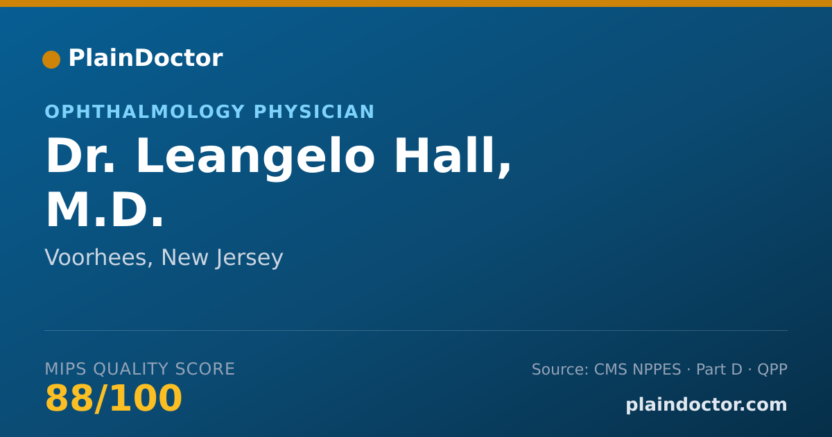 Shareable card for Leangelo Hall, M.D. - Ophthalmology Physician, Voorhees, NJ