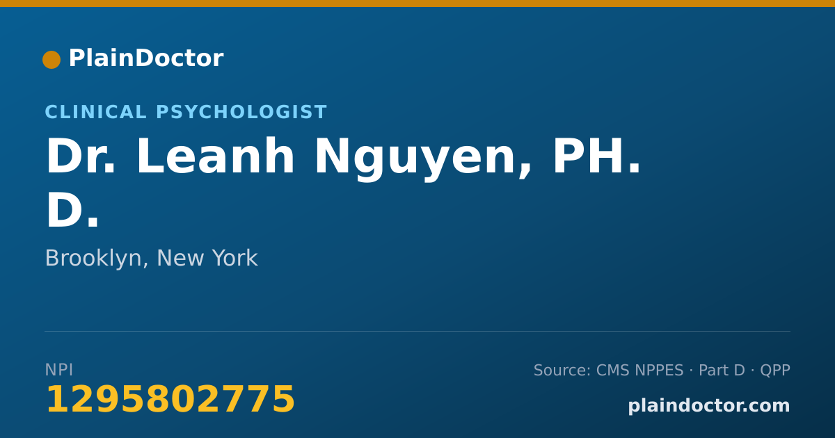 Shareable card for Leanh Nguyen, PH. D. - Clinical Psychologist, Brooklyn, NY