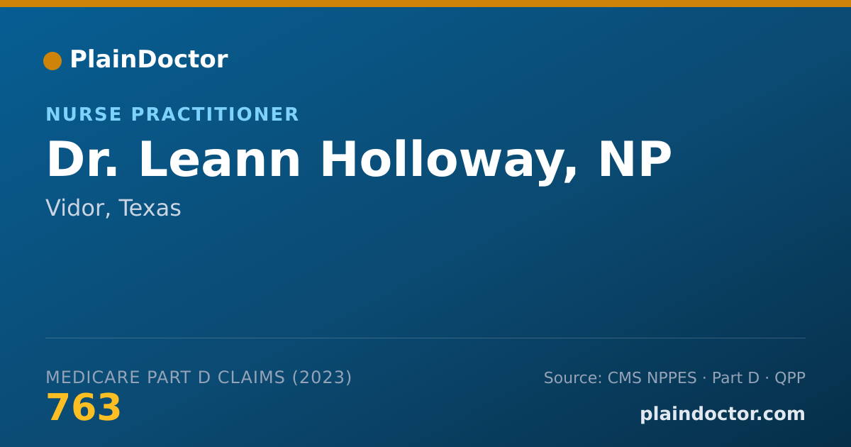 Shareable card for Leann Holloway, NP - Nurse Practitioner, Vidor, TX