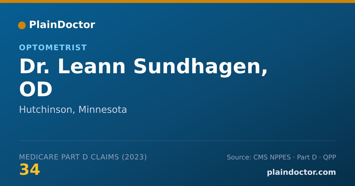 Shareable card for Leann Sundhagen, OD - Optometrist, Hutchinson, MN