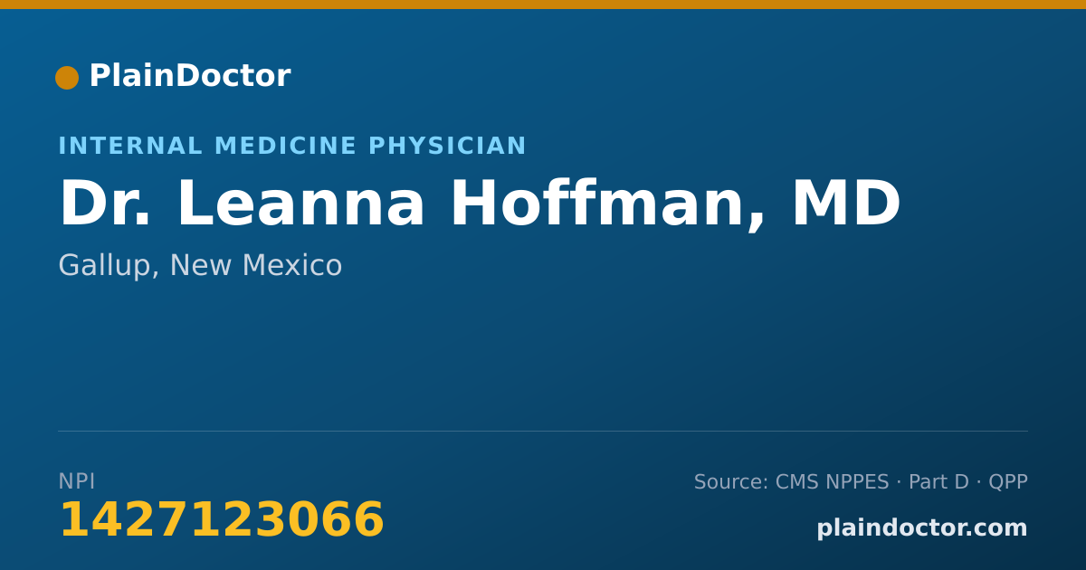 Shareable card for Leanna Hoffman, MD - Internal Medicine Physician, Gallup, NM