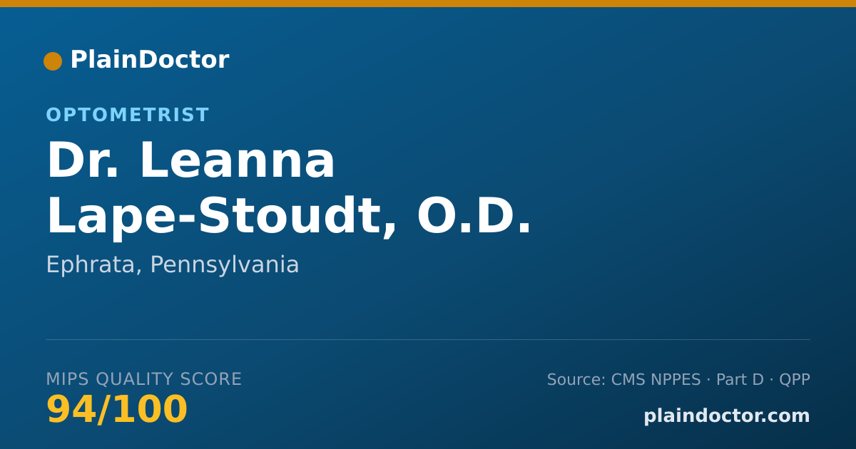 Shareable card for Leanna Lape-Stoudt, O.D. - Optometrist, Ephrata, PA