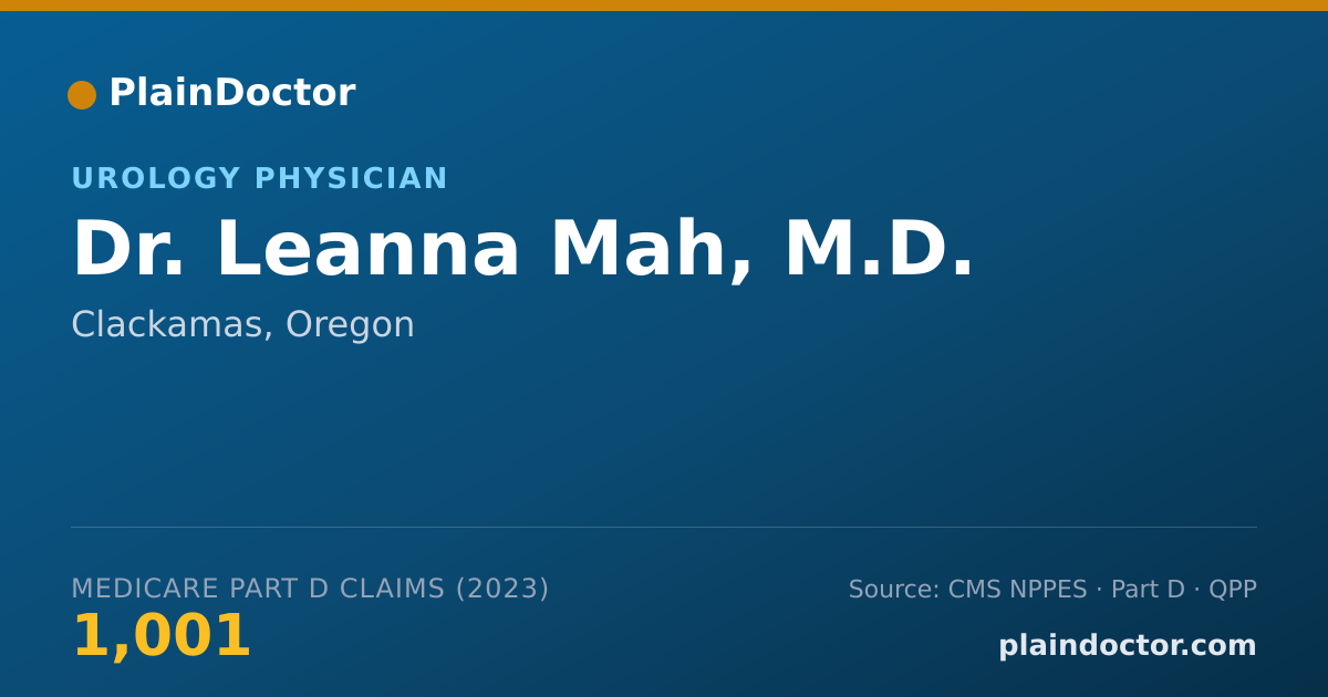 Shareable card for Leanna Mah, M.D. - Urology Physician, Clackamas, OR