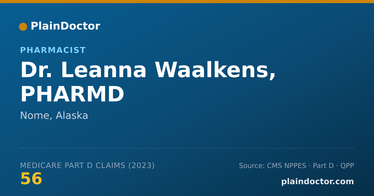Shareable card for Leanna Waalkens, PHARMD - Pharmacist, Nome, AK