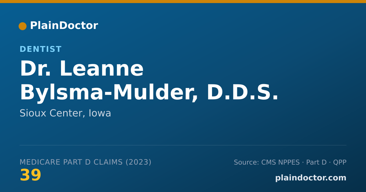Shareable card for Leanne Bylsma-Mulder, D.D.S. - Dentist, Sioux Center, IA