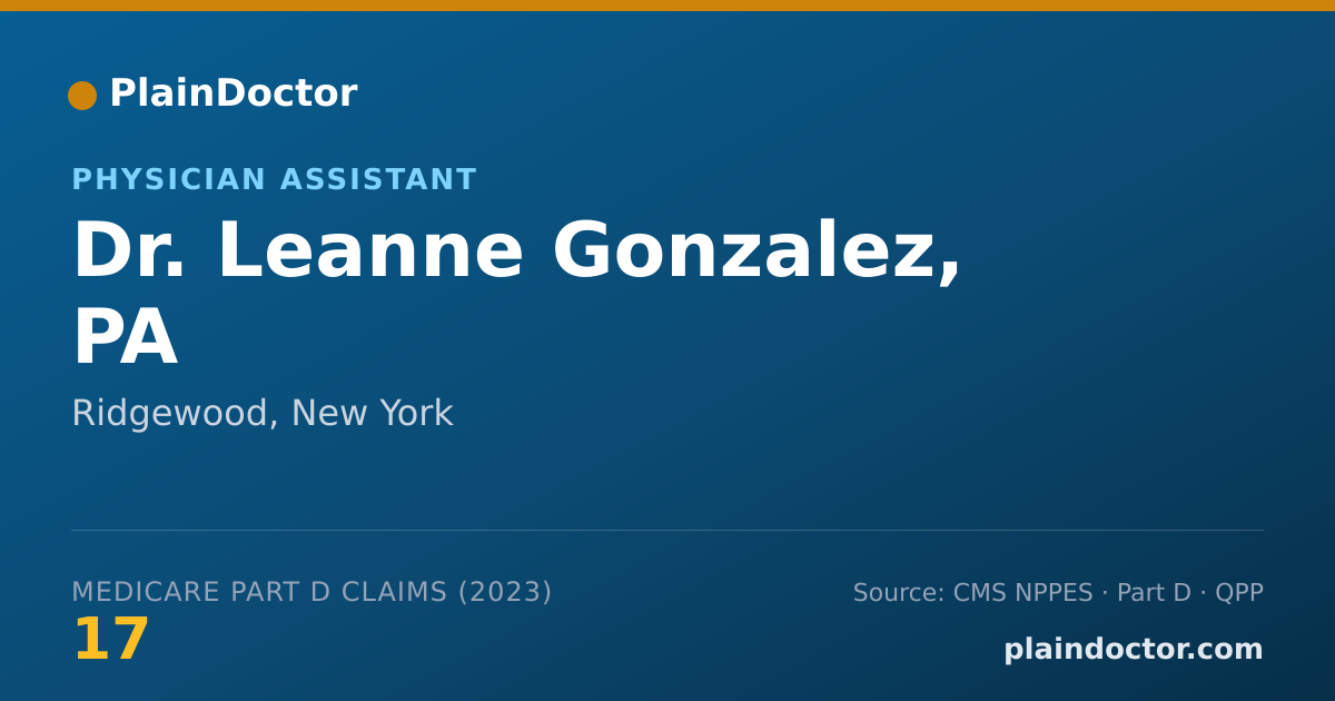 Shareable card for Leanne Gonzalez, PA - Physician Assistant, Ridgewood, NY