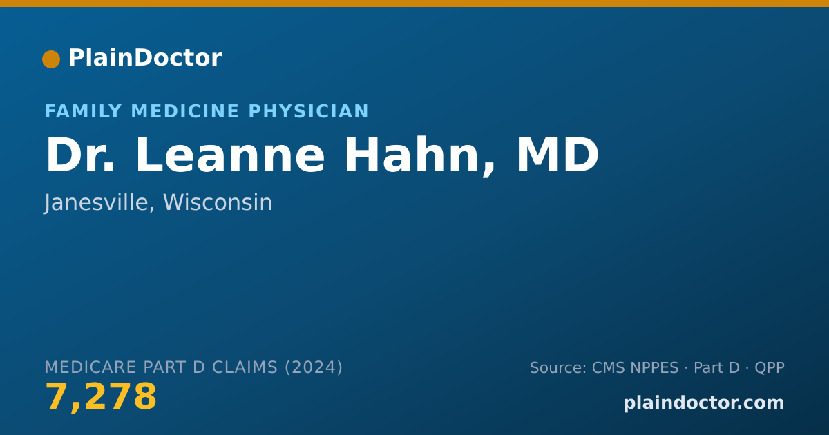 Shareable card for Leanne Hahn, MD - Family Medicine Physician, Janesville, WI