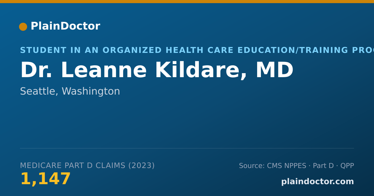 Shareable card for Leanne Kildare, MD - Student in an Organized Health Care Education/Training Program, Seattle, WA
