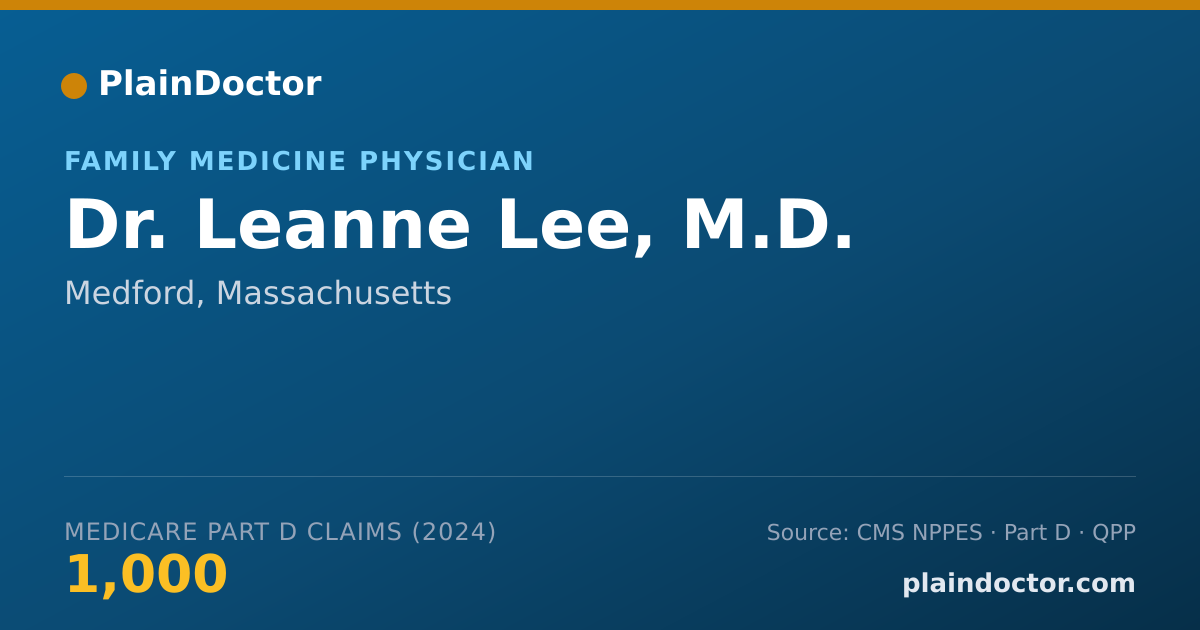 Shareable card for Leanne Lee, M.D. - Family Medicine Physician, Medford, MA