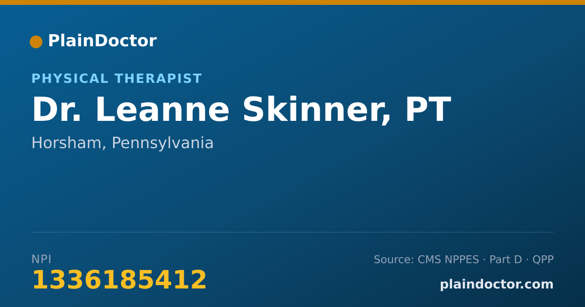 Shareable card for Leanne Skinner, PT - Physical Therapist, Horsham, PA