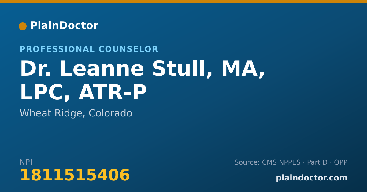 Shareable card for Leanne Stull, MA, LPC, ATR-P - Professional Counselor, Wheat Ridge, CO