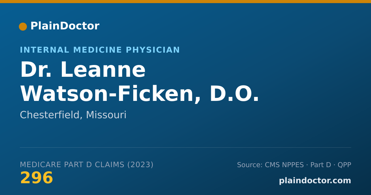 Shareable card for Leanne Watson-Ficken, D.O. - Internal Medicine Physician, Chesterfield, MO