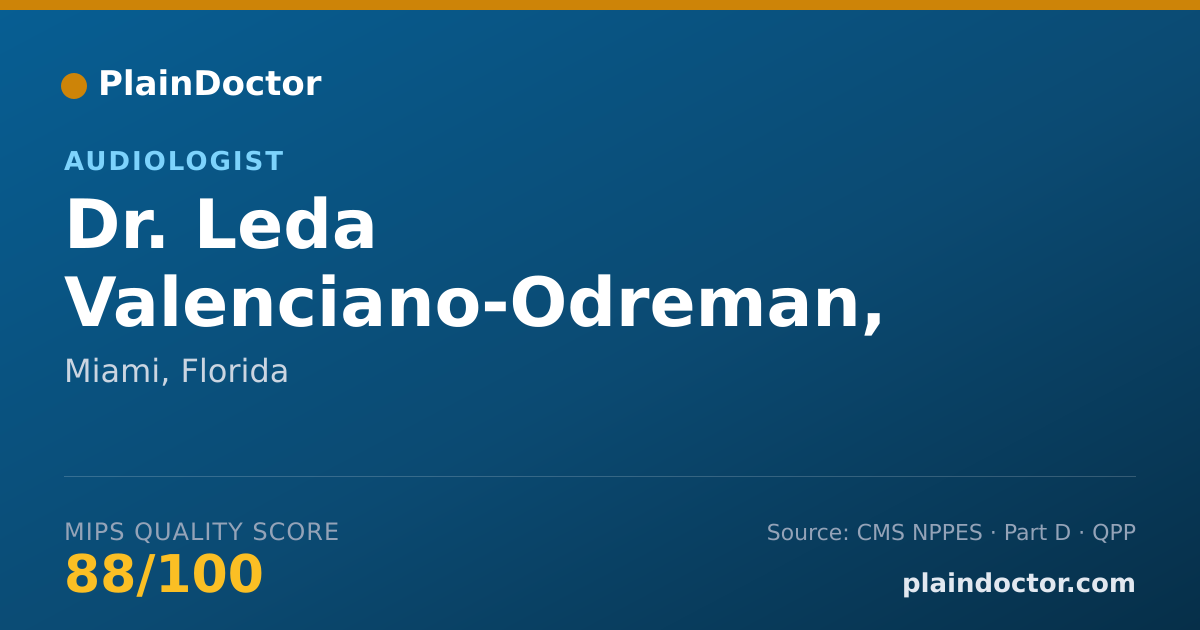 Shareable card for Leda Valenciano-Odreman, AUD - Audiologist, Miami, FL