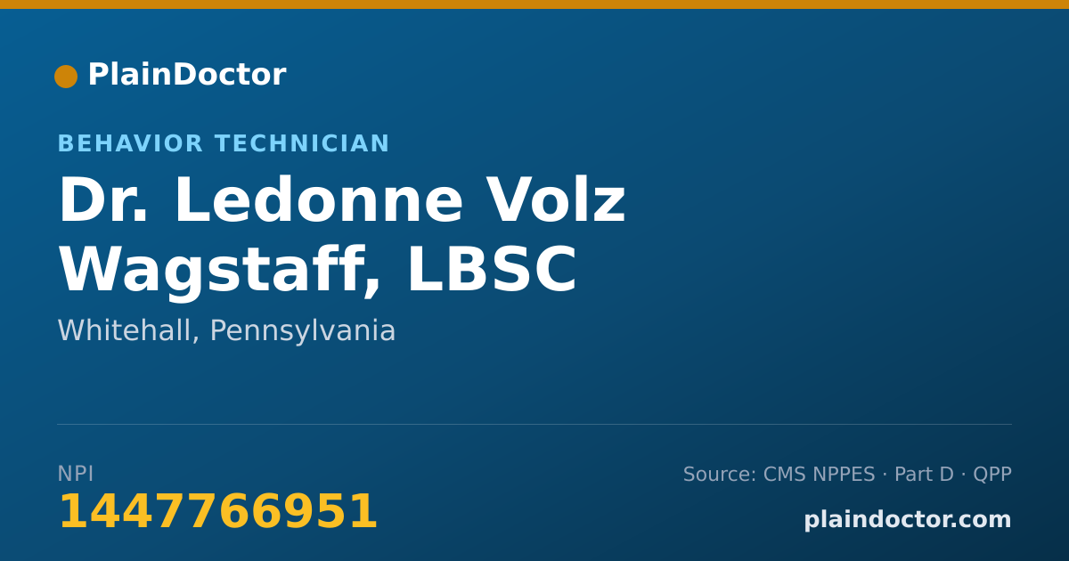 Shareable card for Ledonne Volz Wagstaff, LBSC - Behavior Technician, Whitehall, PA