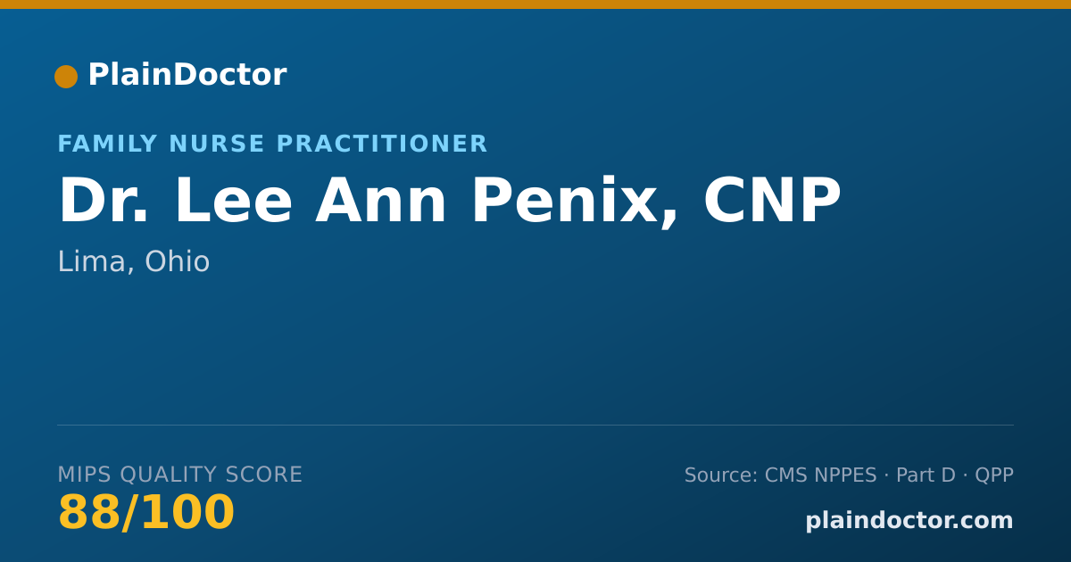 Shareable card for Lee Ann Penix, CNP - Family Nurse Practitioner, Lima, OH