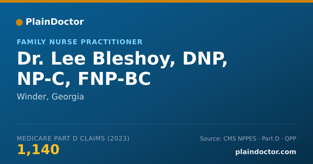 Shareable card for Lee Bleshoy, DNP, NP-C, FNP-BC - Family Nurse Practitioner, Winder, GA