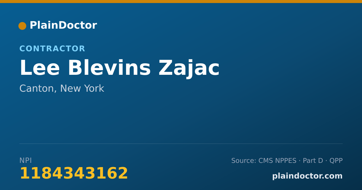 Shareable card for Lee Blevins Zajac - Contractor, Canton, NY