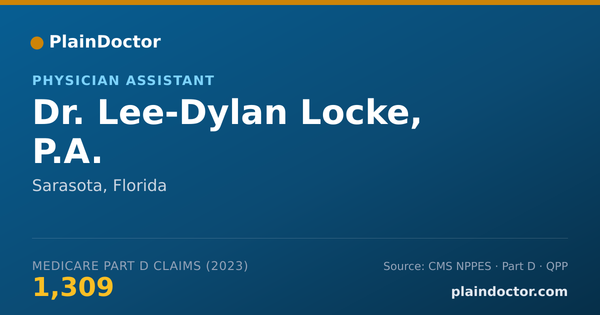 Shareable card for Lee-Dylan Locke, P.A. - Physician Assistant, Sarasota, FL