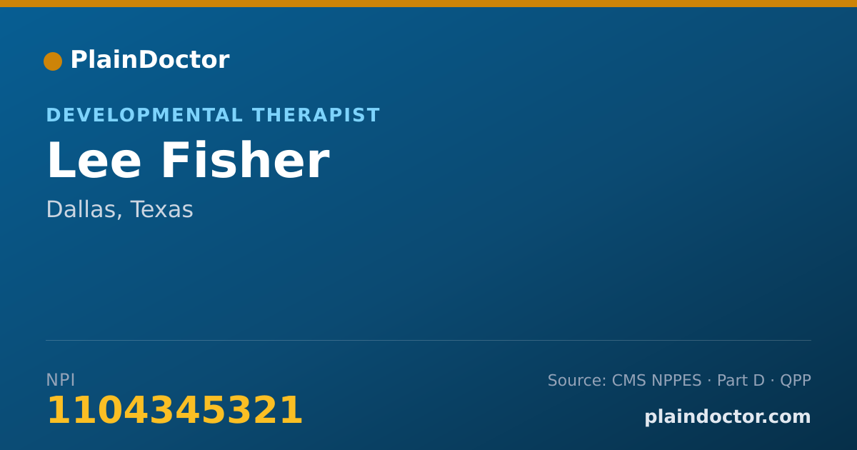 Shareable card for Lee Fisher - Developmental Therapist, Dallas, TX