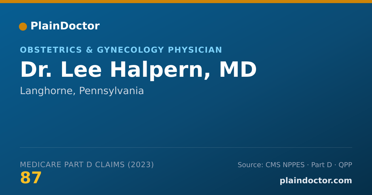 Shareable card for Lee Halpern, MD - Obstetrics & Gynecology Physician, Langhorne, PA