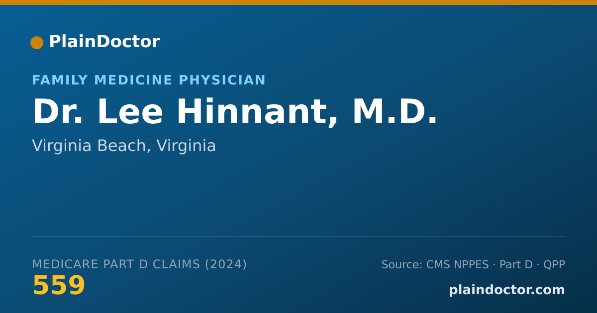 Shareable card for Lee Hinnant, M.D. - Family Medicine Physician, Virginia Beach, VA