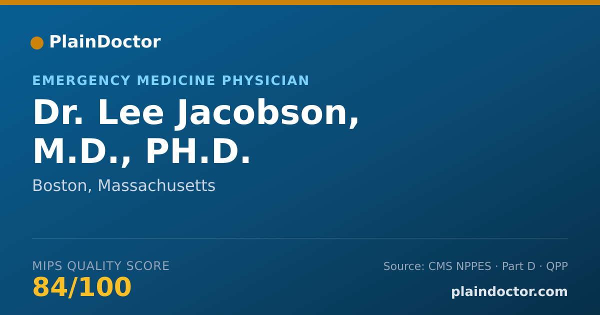 Shareable card for Lee Jacobson, M.D., PH.D. - Emergency Medicine Physician, Boston, MA