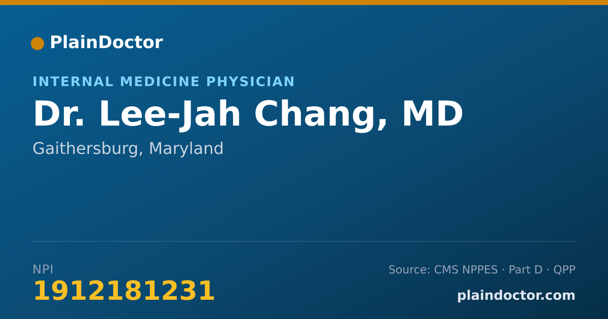 Shareable card for Lee-Jah Chang, MD - Internal Medicine Physician, Gaithersburg, MD