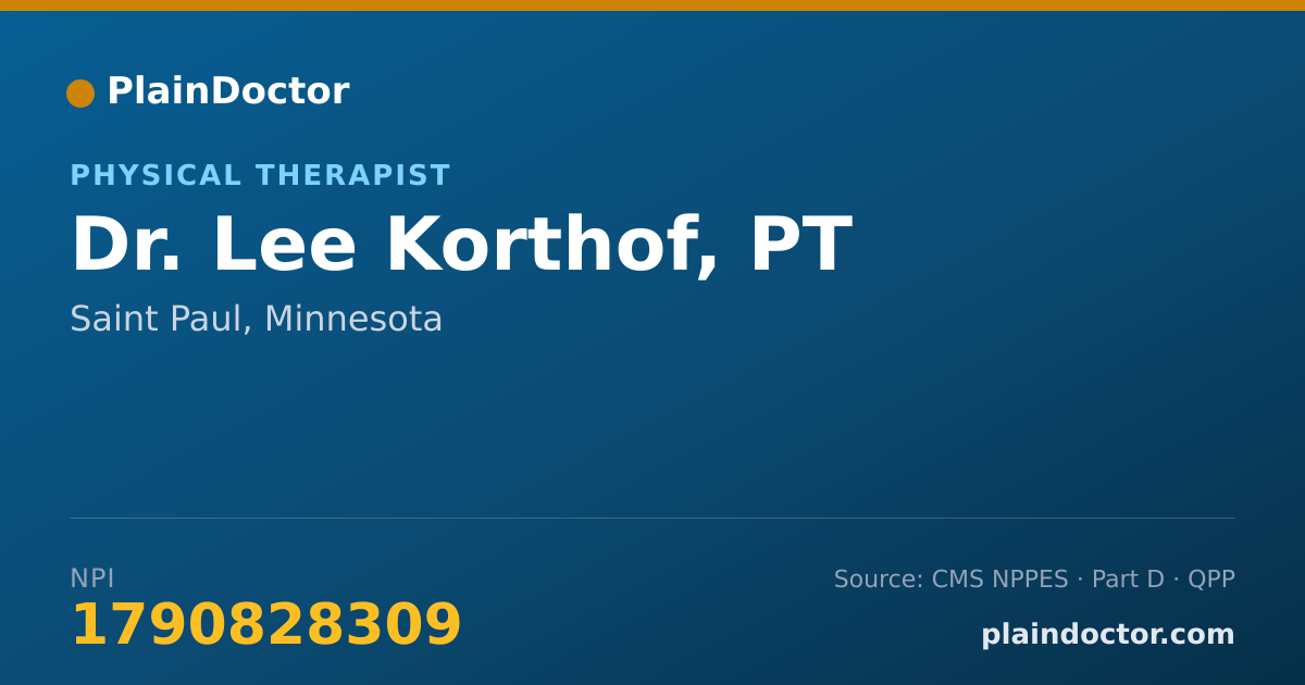 Shareable card for Lee Korthof, PT - Physical Therapist, Saint Paul, MN